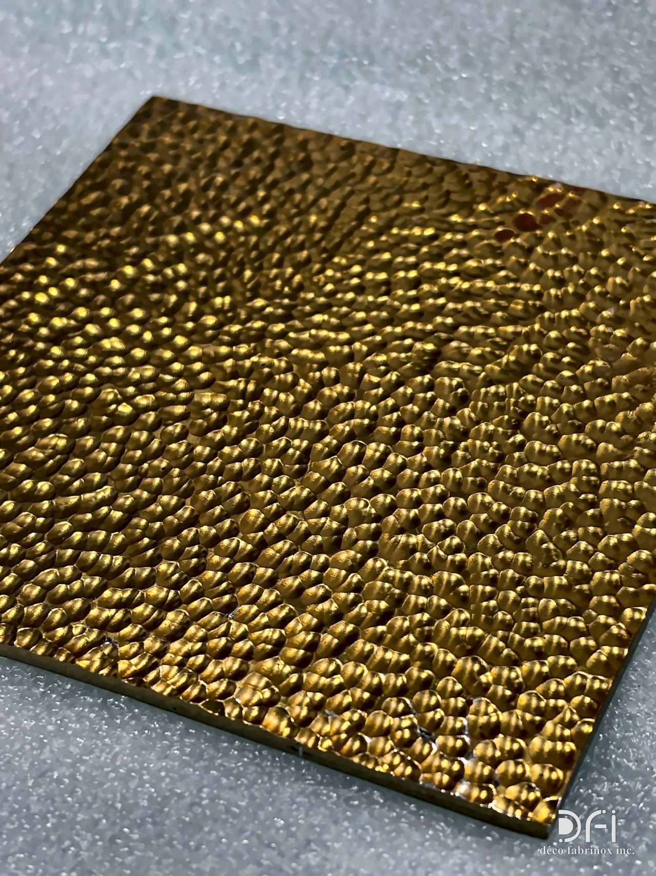 Hammered gold-finish metal sheet